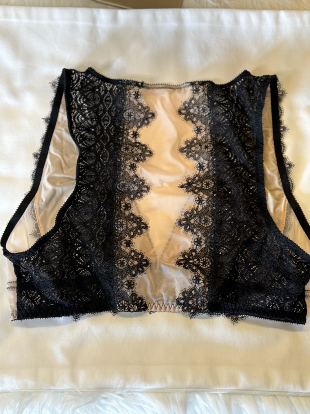Victoria's Secret Black Lace Bralette with Nude Lining Size XL - Picture 7 of 15